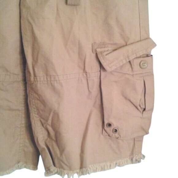 Urban Pipeline Size 12 Cargo Shorts Boys Tan Frayed Hem Cotton Casual NEW - Picture 3 of 8